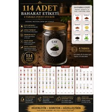 Letbil Reklam Renkli Kavanoz Etiket Seti - 114 Adet Baharat, Bakliyat, Ot ve Kuruyemiş Etiketi - 5cm Folyo Sticker