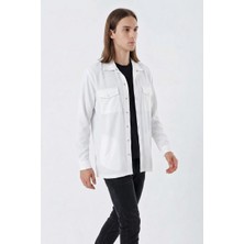 Erkek Oversize Beyaz Gömlek