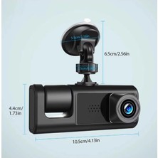 Renas Store S-1 1080P Araç Içi Kamera 3 Kameralı ( Ön Görüş - Geri Görüş - Iç Görüş ) Gece Görüşlü