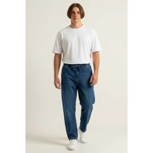 Erkek Rahat Kesim Denim Lacivert Pantolon