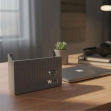 Renas Store Duvar Tipi Wi-Fi Modem Saklama Kutusu(Gri) – Kablo Düzenleyici Router Raf Organizer (5528)