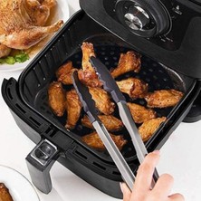 Renas Store Siyah Isıya Dayanıklı Yıkanılabilir Silikon Fırın ve Airfryer Yuvarlak Model Pişirme Matı 20 cm (55