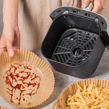 Renas Store 50 Adet Air Fryer Pişirme Kağıdı Tek Kullanımlık Yağ Geçirmez Yuvarlak Tabak Model Pvc (5528)