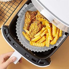 Renas Store Renkli Isıya Dayanıklı Yıkanılabilir Silikon Fırın ve Airfryer Yuvarlak Pişirme Matı 20 cm (5528)