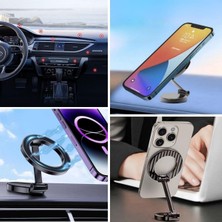 Renas Store Tüm Telefonlarla Uyumlu Manyetik Araç Telefonu Tutacağı Katlanır 360 Derece Dönen Telefon Standı (5