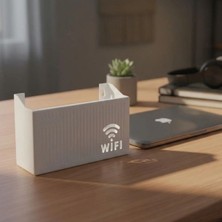 Renas Store Duvar Tipi Wi-Fi Modem Saklama Kutusu(Beyaz) – Kablo Düzenleyici Router Raf Organizer (5528)