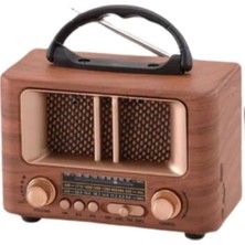 Renas Store Küçük Mini Boy Retro Ahşap Tasarım Bluetooth Hoparlörlü Radyo – Fm/am Destekli, Şarjlı ve Taşınabil