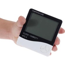 Renas Store Iç ve Dış Ortam Sıcaklığını Ölçebilen LCD Ekran Saat Göstergeli Alarmlı Nem Ölçer Termometre (5528)