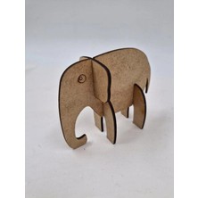 Mu Art Ahşap 1 Adet Ahşap 3D Hayvanlar Fil Boyama Okul Dıy Etkinlik Aktivite Sanat