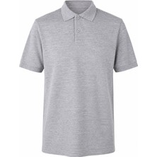 Trender 2127 Düz Pike Gri Erkek Polo Yaka T-Shirt 26YL71L58019