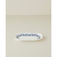 English Home Harmony Talavera Porselen Kayık Tabak 24 cm Beyaz - Lacivert