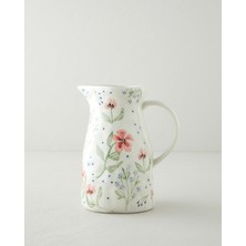 English Home Bloomika Stoneware El Yapımı Sürahi 1850 ml Pembe - Yeşil