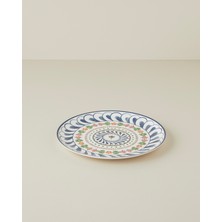 English Home Harmony Talavera Porselen Servis Tabağı 26 cm Beyaz - Lacivert