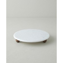 English Home Elegant Mermer Kek Standı 25 cm Beyaz