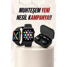 M Merc Giyim Kaliteli Akıllı Saat ve Kaliteli Bluetooth Kulaklık Anc Özelliği Uzun Pil Ömrü