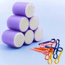 Aesco Cırtlı Sünger Bigudi Seti - 6'lı ve 10'lu Plastik Saç Pensi