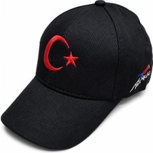 Axe Sportswear Çocuk Arkası Ayarlanabilir Cırtlı Türkiye Türk Bayrağı Ay ve Yıldızlı Nakışlı Işlemeli Beyzbol Şapka