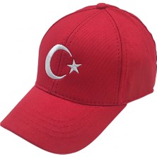 Axe Sportswear Çocuk Arkası Ayarlanabilir Cırtlı Türkiye Türk Bayrağı Ay ve Yıldızlı Nakışlı Işlemeli Beyzbol Şapka