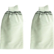 Herşey Trend 2 Adet Beyaz Banyo Hamam Kesesi Lastikli 25X17 cm