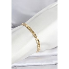 Nhr Kids cm 14K Gold Renk Kalın Zincir Model Kadın Bileklik 5886 - 153ERD4865-3826
