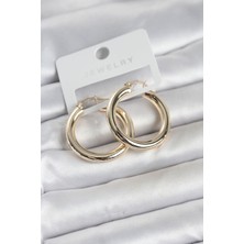 Nhr Kids Gold Renk Pirinç Halka 30 mm Kadın Küpe 5886 - 153ERD3105-9586