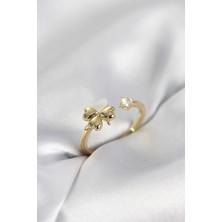 Nhr Kids Gold Renk Yonca Model Sedefli Kadın Yüzük 5886 - 153ERD8911-7419
