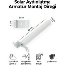 AC Aydınlatma Solar Aydınlatma Armatür Montaj Direği 46 cm Fırın Boyalı Paslanmaz Dış Mekan Bahçe Duvar Direği