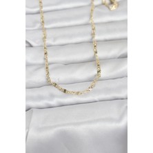 Nhr Kids cm 14K Gold Renk Lazerli Gemici Zincir Model 60 cm Kadın Kolye 5886 - 153ERD5633-6692