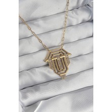 Nhr Kids 316L Çelik Zincir Gold Renk Zirkon Taşlı Serenay Kolyesi 5886 - 153ERD6617-2922