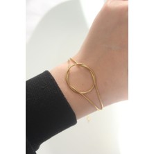 Nhr Kids 316L Çelik Gold Renk Düğüm Model Bileklik 5886 - 153ERD8966-2122