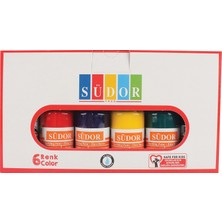 Südor 6 Renkli Ebru Boyası Set 25 ml Damlalıklı Model Sd856 Su Bazlı Kullanım