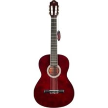 Aesco Kırmızı Klasik Gitar, Transparan Renk, Şık Tasarım