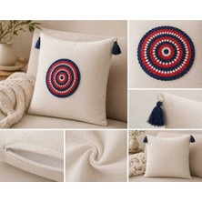 Sister Home Design Boho Mandala Kırlent Kılıfı El Yapımı Doğal Kumaş Renkli Dekoratif Yastık Kılıfı Püsküllü
