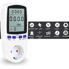 Aesco Priz Tipi Wattmetre, Enerji Sarfiyatı ve Akım Ölçümü Için 16A