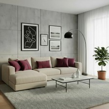 Sister Home Design Kadifemsi Dokulu, Fermuarlı Kırlent ( Yastık )Kılıfı