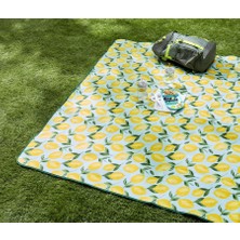 Tchibo Piknik Örtüsü XL  Limon Desenli Su ve Kir Tutmaz 180 x 180 cm