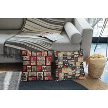 Sister Home Design Kediler Kırlent Kılıfları 43X43 cm - Dekoratif Kanepe, 2'li Kırlent Kılıfı No:41