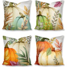 Sister Home Design Balkabakları, Balkabağı Kırlent Kılıfları 43X43 cm - Dekoratif Kanepe, 4lü Kırlent Kılıfı NO:045A