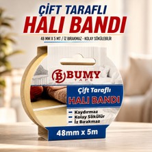 Bumy Çift Taraflı Halı Bandı 48 mm X 5 Metre Kaydırmaz Kaymaz Yapıştırma Sabitleme Kilim Paspas Bantı