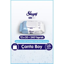 Sleepy Aquacare H2O Yenidoğan Islak Bebek Havlusu Seyahat Boy 12X20 (240 Yaprak)