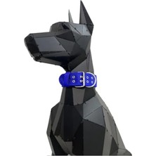 Aesco L Beden Lacivert Yumuşak Dokulu Büyük Irk Köpek Tasması