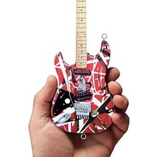 Aesco Evh Minature Guitars Evh Frankenstein Mini Replika Gitar Van Halen (EVH001), Kırmızı ve Beyaz, Kırmızı/beyaz