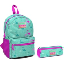 Yaygan Coral High Flamingo Baskılı Renkli Kız Çocuk Yuva ve Anaokulu Çanta Seti İkili Paket Ölçüler: 24x34x12 cm