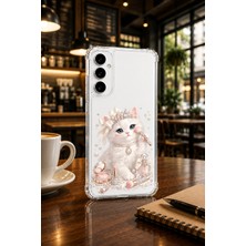 Powerfox Samsung Galaxy S24 Fe Uyumlu Cute Kedi Baskılı Sevimli Telefon Kılıfı MK01A