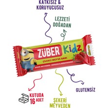 Züber Kidz Çilekli Meyve Bar 25g x 16 Adet Şekerli Meyveden Katkısız Eğlenceli Atıştırmalık