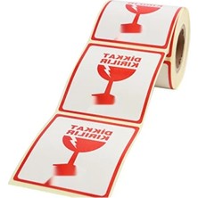 Aesco Kırılır Uyarı Etiketi - 70MM x 80MM, 250 Adet