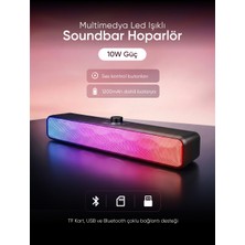 Mikado MD-SBT31 Siyah 5W*2 1200MAH Bt,rgb,tf Card,type-C ,usb Soundbar Speaker     
