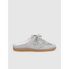 Cabani Gri Süet Deri Kadın Mule Sneaker