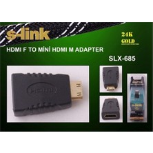 S-Link Slx-685 Gold HDMI F To Mini HDMI M Adaptör Yüksek Performans ve Evrensel Uyumluluk Sunar