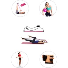 Spor Byfit Portable Studio Pilates Egzersiz Çubuğu + Pilates Denge Topu + Pilates Bandı + Atlama Ipi + Termal Kemer